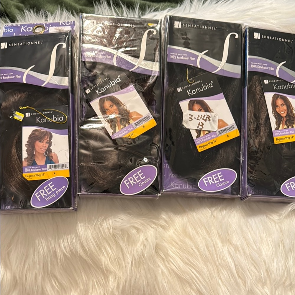 Sensationnel NIP BUNDLE 100% kanekalon fiber kanubia elegance Wvg 14” color 4 - Picture 1 of 8
